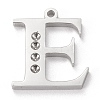 Tarnish Resistant 304 Stainless Steel Letter Pendant Rhinestone Settings STAS-J028-01E-1
