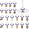 Alloy & Glass Bead Wine Glass Charms AJEW-GO00022-1