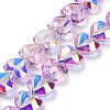 Electroplate Transparent Glass Beads Strands X-EGLA-B012-AB06-1