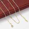 Brass Box Chain Necklaces for Women X-NJEW-D302-42G-1