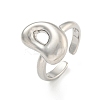 Brass Letter Open Cuff Rings for Women RJEW-G313-01D-P-1