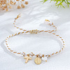Religion Brass & Natural Shell Charm Bracelets LS-KR4902-7-1