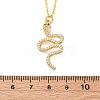 Brass Micro Pave Clear Cubic Zirconia Snake Pendant Necklaces NJEW-S438-02F-G-5
