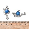 Brass Micro Pave Cubic Zirconia with Resin Pendants KK-Z103-06P-01-3
