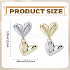 1Pair Two Tone Heart Metal Dangle Stud Earrings for Women EJEW-LP0008-042-2