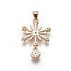 Brass Micro Pave Cubic Zirconia Pendants ZIRC-O027-17G-2