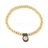 Brass Oval Charms Bracelets BJEW-B148-03C-05-4