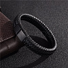 Braided Imitation Leather Cord Bangles for Men WGDB0D2-01-4