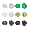 12Pcs 6 Styles Natural Chinese Southern Jade & Fluorite & Red Tiger Eye & Grey Agate & Labradorite & White Jade European Beads G-NB0005-90-1