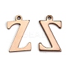 Ion Plating(IP) 304 Stainless Steel Alphabet Charms STAS-H122-Z-RG-1