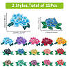 15Pcs 15 Colors  Computerized Embroidery Cloth Iron on/Sew on Patches DIY-FH0001-13-2