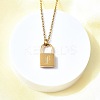 304 Stainless Steel Rolo Chain Pendant Necklaces NJEW-S444-01G-16-4
