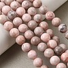 Natural Zebra Jasper Round Bead Strands X-G-E334-8mm-11-8