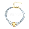 Polyester Multi-Strand Bracelets FB-CBA983F-02G-02-4