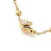 304 Stainless Steel with Cubic Zirconia Link Bracelets STAS-Z103-02G-01-2