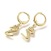 Brass Clear Cubic Zirconia Hoop Earrings EJEW-M045-01Z-2
