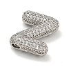 Platinum Plated Brass Micro Pave Cubic Zirconia Pendants KK-L073-001P-Z-2