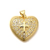 Rack Plating Brass Micro Pave Cubic Zirconia Pendants KK-L226-001G-03-1