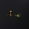 Synthetic Malachite Hexagon Stud Earrings HM7952-1-3