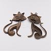 Tibetan Style Alloy Kitten Pendants TIBEP-22758-AB-NR-2
