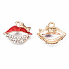 Rack Plating Alloy Enamel Pendants ENAM-T011-121C-3