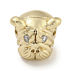Brass Micro Pave Clear Cubic Zirconia Beads ZIRC-P119-05G-1