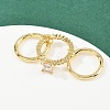 Brass Micro Pave Cubic Zirconia Plain Band Finger Rings for Women RJEW-P160-01E-G-3
