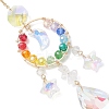 Glass with Natural Quartz Crystal Chip Window Hanging Suncatchers HJEW-JM04574-4