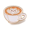 Cat Latte Coffee Enamel Brooches AL-I003-03G-05-1