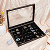 30-Slot Rectangle PU Leather Jewelry Presentation Boxes VBOX-WH0003-18-4