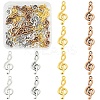 60Pcs 4 Colors Tibetan Style Treble Clef Pendants TIBEP-YW0002-09-1