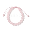 8mm Round Dyed Natural Rose Quartz Braided Bead Bracelets BJEW-C067-01B-20-2