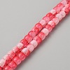 Two Tone Transparent Crackle Glass Beads Strands GLAA-TAC0016-12B-1