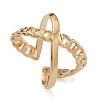 Ion Plating(IP) 304 Stainless Steel Criss Cross Open Cuff Rings for Women RJEW-G285-72G-1