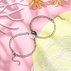 2Pcs Yin Yang Alloy Magnetic Couple Bracelets Set BJEW-TA00293-5