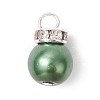 12Pcs 3 Colors Baking Paint Pearlized Glass Pearl Beads Pendants PALLOY-TA00284-3