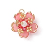 Handmade Glass Seed Beaded Sakura Pendants PALLOY-MZ00763-2