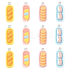 15Pcs Oval Imitation Food Opaque Resin Pendants RESI-YW0005-07-1