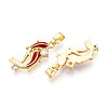 Brass Micro Pave Cubic Zirconia and Enamel Pendants KK-T074-67G-03-2