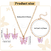 ANATTASOUL Plastic Butterfly Pendant Necklace & Bracelet & Dangle Leverback Earrings SJEW-AN0001-33-2