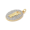 Brass Micro Pave Cubic Zirconia Pendants KK-D426-13C-G-2