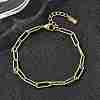 304 Stainless Steel Paperclip Chain Bracelets for Women BJEW-Z140-01G-1