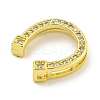Rack Plating Brass Micro Pave Clear Cubic Zirconia Slide Charms KK-B091-41G-2
