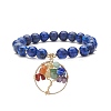 Natural Lapis Lazuli(Dyed) Stretch Bracelet BJEW-JB08748-02-1