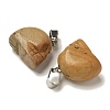 Natural Picture Jasper Pendants G-Z067-02P-05-3