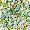 200Pcs Flower Opaque Resin Cabochons CRES-TA0001-73-4
