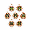 Rack Plating Brass Micro Pave Clear Cubic Zirconia Pendants KK-T060-61C-RS-1