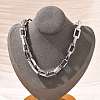 304 Stainless Steel Paperclip Chain Necklaces for Women Men NJEW-A033-02P-1
