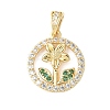 Brass Micro Pave Cubic Zirconia Pendants KK-D357-04B-G-1