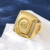 304 Stainless Steel and Rhinestone Finger Rings for Women RJEW-B121-03B-G-2